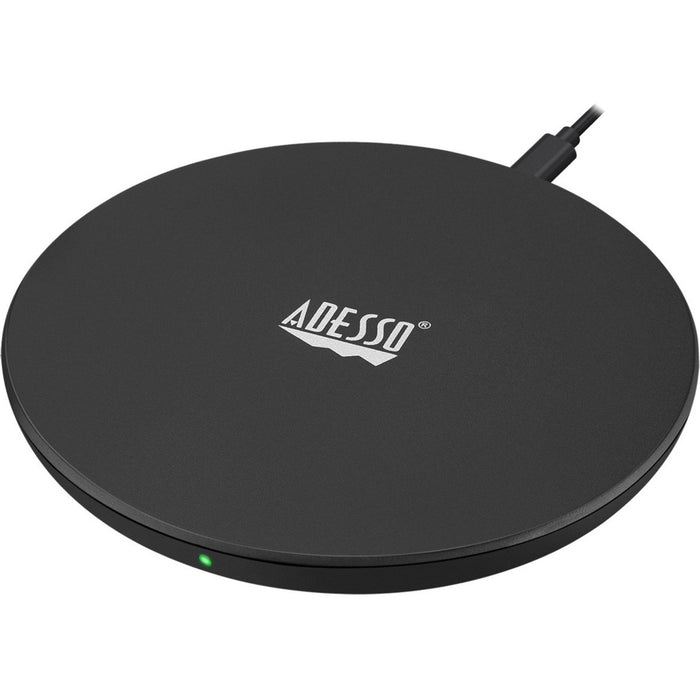 Adesso 10W Max Qi-Certified Wireless Charger - 5 V DC, 9 V DC Input - Input connectors: USB - Overheat Protection, Overcurrent Protection, Foldable - 1 Each