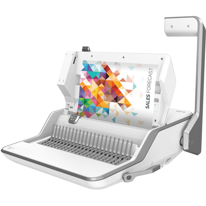 Fellowes Lyra 3-in-1 Binding Center - CombBind - 300 Sheet(s) Bind - 30 Punch - 6.03" (153.16 mm) Height x 16.63" (422.40 mm) Width x 15.56" (395.22 mm) Depth - White, Gray