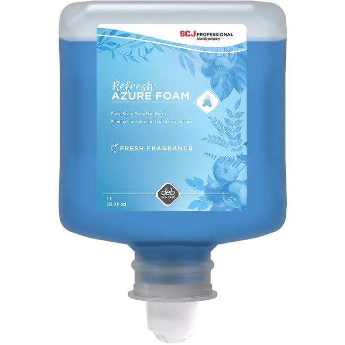 SC Johnson Foam Hand Soap - 1 L - Dirt Remover, Kill Germs - Hand - Moisturizing - Blue - Anti-irritant, Non-drying - 6 / Carton