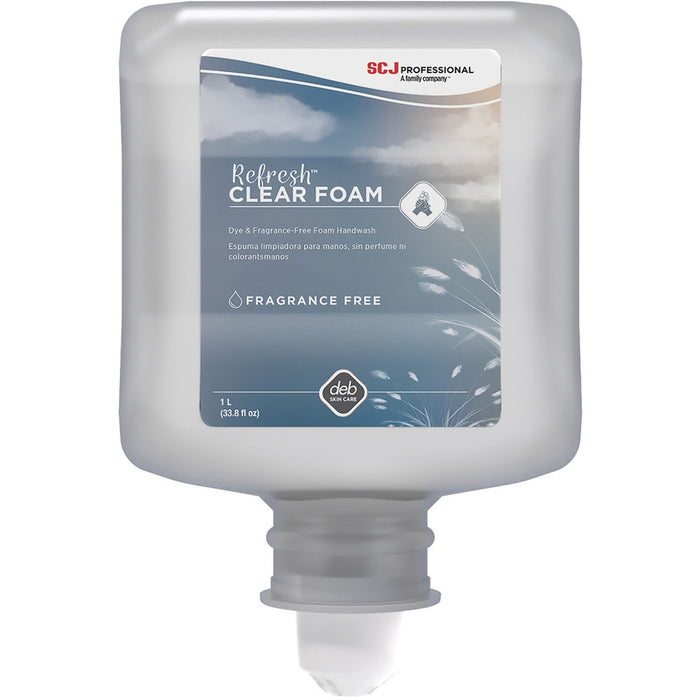 SC Johnson Hypoallergenic Foam Hand Soap - 1 L - Dirt Remover, Kill Germs - Hand - Moisturizing - Clear - Unscented, Dye-free, Anti-irritant - 6 / Carton