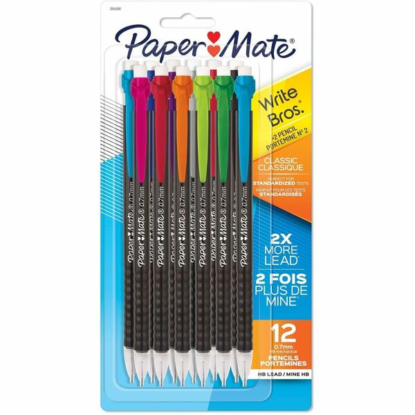 Paper Mate Write Bros. Comfort Mechanical Pencils - #2 Lead - 0.7 mm Lead Diameter - 1 Dozen