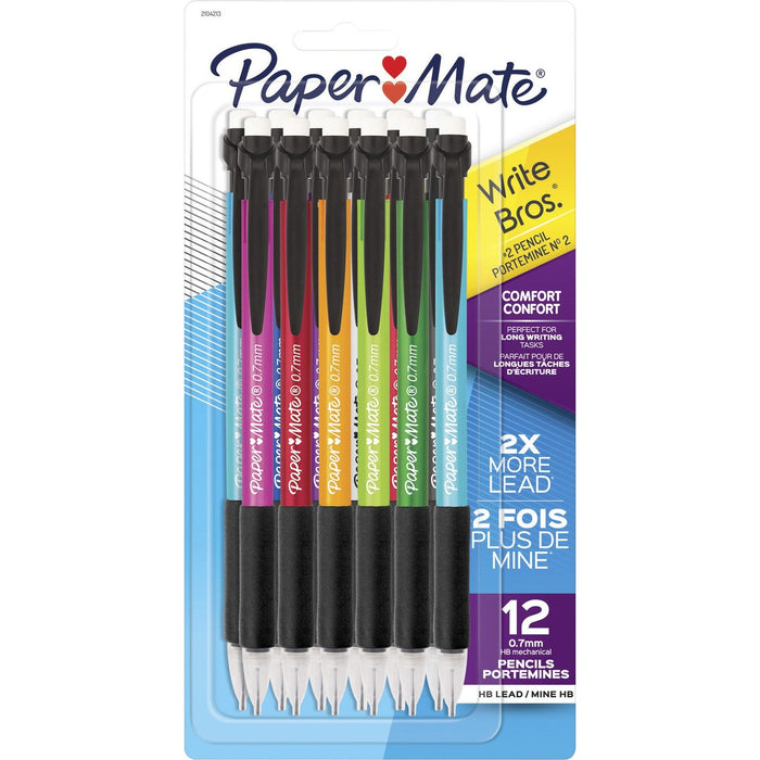 Paper Mate Write Bros. Classic Mechanical Pencils - 0.7 mm (0.03") Lead - #2 - 1 Dozen