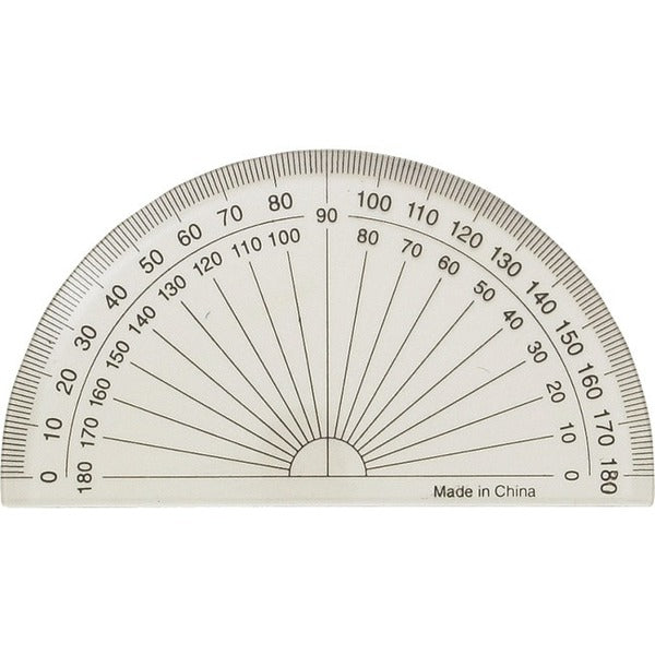 Westcott 4" Protractor - Acrylic Plastic - Clear - 1 Each