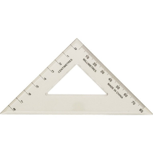 Westcott 45&deg; Set Square - bulk - Acrylic Plastic - Clear - 1 Each