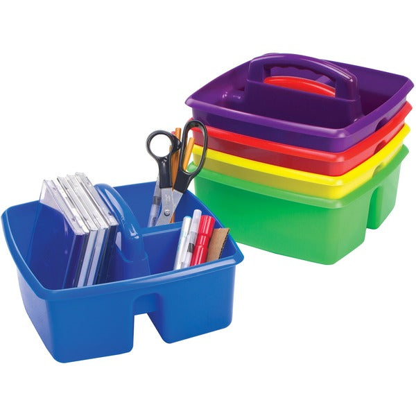 Storex Storage Caddy - 5.3" (133.35 mm) Height x 9.3" (234.95 mm) Width x 9.3" (234.95 mm) Depth - Assorted - Plastic - 1 Each