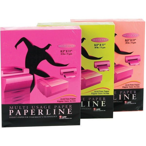 Paperline Colour Paper Multi Usage - Cyber Green - Letter - 8 1/2" x 11" - 20 lb Basis Weight - 500 / Pack - Green