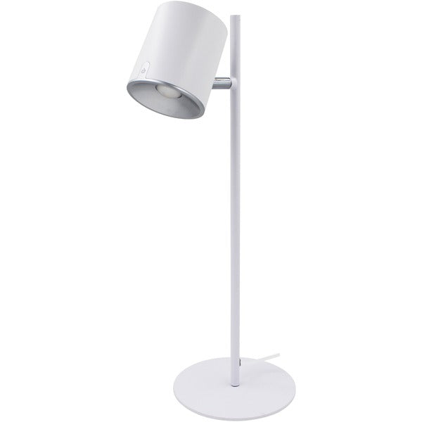 DAC LED Desk Lamp with 340&deg; Rotating Head - 18" (457.20 mm) Height - 5 W LED Bulb - Rotating Head, Adjustable Brightness, Swivel Head, Flicker-free, Glare-free Light - 450 lm Lumens - Metal - Desk Mountable - White - for Desk