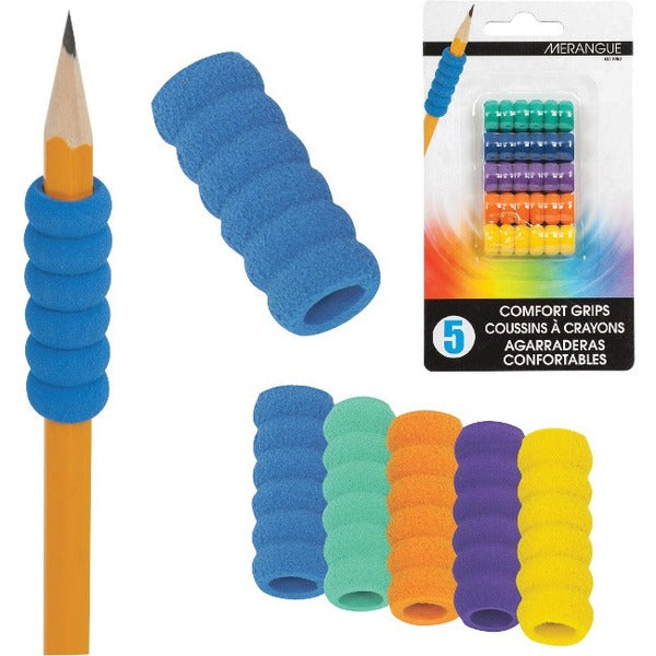 Merangue 5pk Comfort Pencil Grips - 6.02" (152.91 mm) Length - 1 / Pack