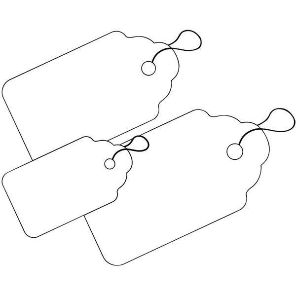 Merangue ID Tag - 1.13" (28.58 mm) Length x 1.75" (44.45 mm) Width - String Fastener - White - 1000 / Box