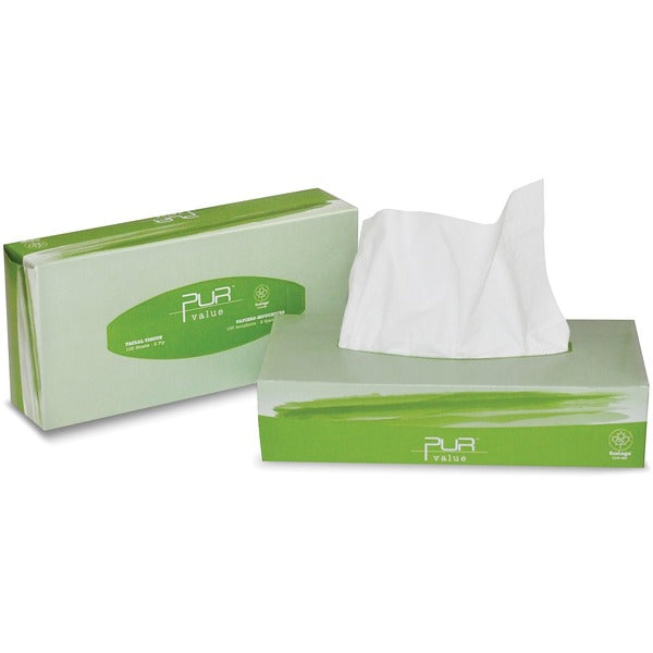 Pur Value Pur Value&reg; Facial Tissue - 2 Ply - White - 100 / Box