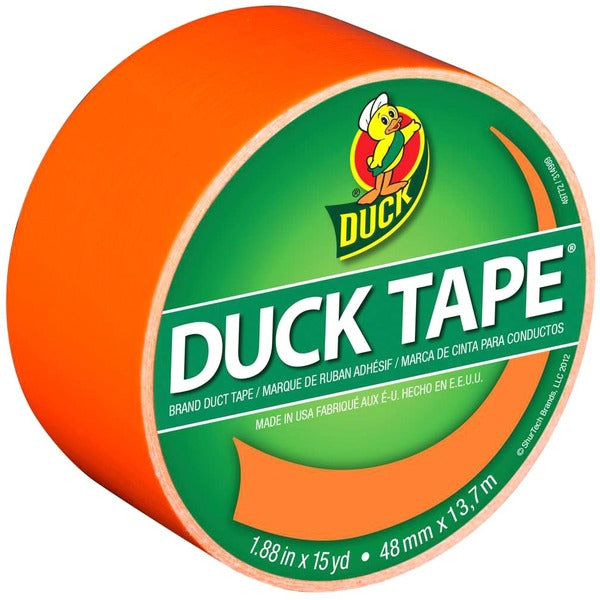 Duck Coloured Duck Tape - 15 yd (13.7 m) Length x 1.89" (48 mm) Width - Neon Orange - For Art, Crafting - 1 Each