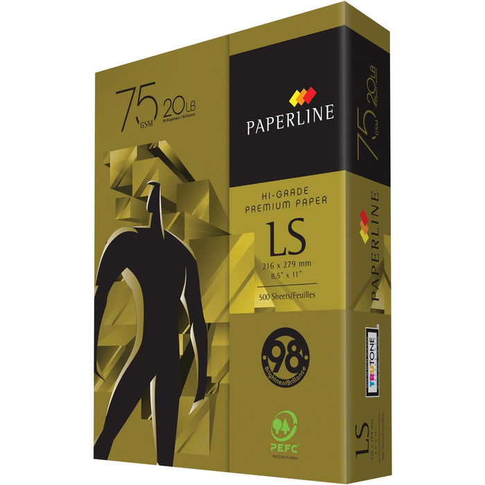 Paperline High Grade Premium Copy Paper - White - 98 Brightness - Letter - 8 1/2" (215.90 mm) x 11" (279.40 mm) - 20 lb (9071.85 g) Basis Weight - Programme for the Endorsement of Forest Certification (PEFC) - White - 500 Sheets/Pack - 5000 / Box