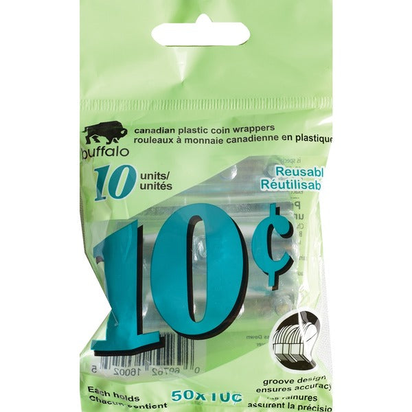 Buffalo Coin Wrap - 10¢ Denomination - Plastic - 10 / Pack