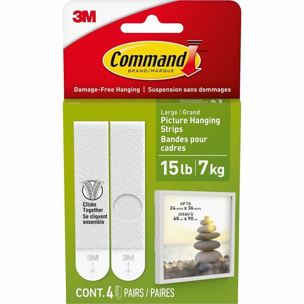 3M Command&trade; Picture Hanging Strips - White - 4 / Pack