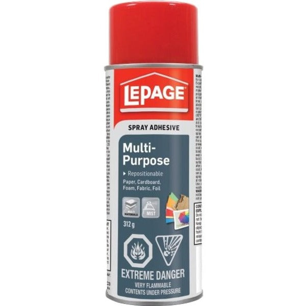 LePage Multi-purpose Spray Adhesive - 11 oz (311.80 g) - White - 1 Each