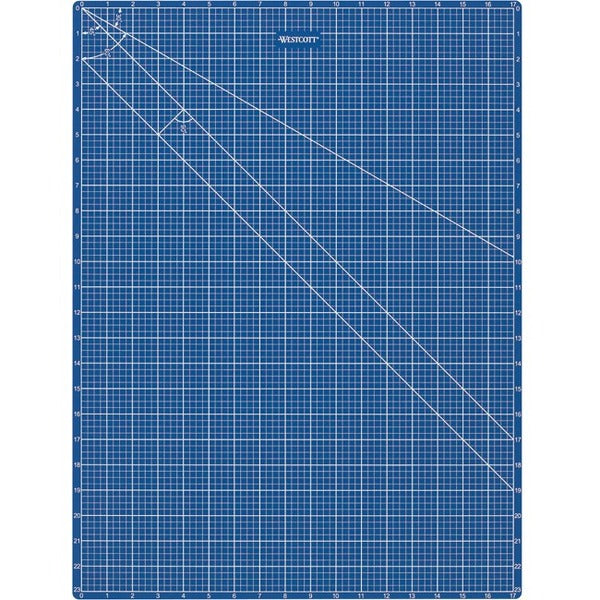 Acme United 18"x24" Double Sided Blue Cutting Mat - Writing, Drawing, Craft, Office, School, Home - 24" (609.60 mm) Length x 18" (457.20 mm) Width - Rectangular - Blue - 1 Each