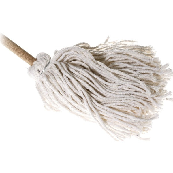 Atlas Graham 54" Cotton Yacht Mop - 275g - Cotton Head - 54" (1371.60 mm) Length Wood Handle - Disposable - 1 Each
