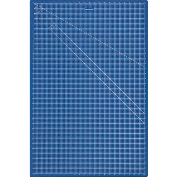 Westcott 24"x36" Double Sided Blue Cutting Mat - Writing, Drawing, Craft, Office, School, Home - 36" (914.40 mm) Length x 24 ft (7315.20 mm) Width - Rectangular - Blue - 1Each