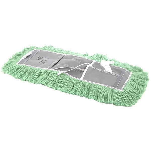 Atlas Graham 24" Electrastat Tie-On Cut-End Dust Mop - Green - 24" (609.60 mm) Nylon Yarn Head - Cut Ends, Long Lasting - 1 Each - Green