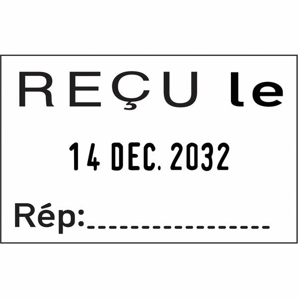 Classic 2210 Manual Date Stamp with Text - French - Custom Message/Date Stamp - 12 Year Band - Rubber Rubber - 1 Each
