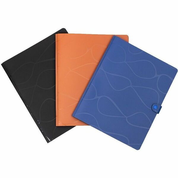 GEO Report Cover - 3 x Prong Fastener(s) - 2 Pocket(s) - Plastic - Assorted - Snap Closure - 1 Each