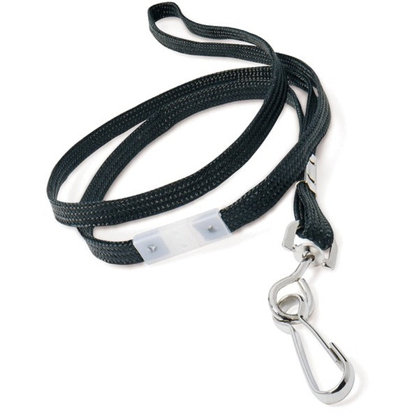 GBC Breakaway Lanyard - Black - Nylon, Metal - 12 / Pack