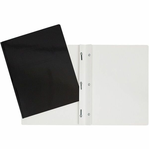 GEO Letter Report Cover - 8 1/2" x 11" - 100 Sheet Capacity - 3 x Prong Fastener(s) - Cardboard - Black - 1 Each