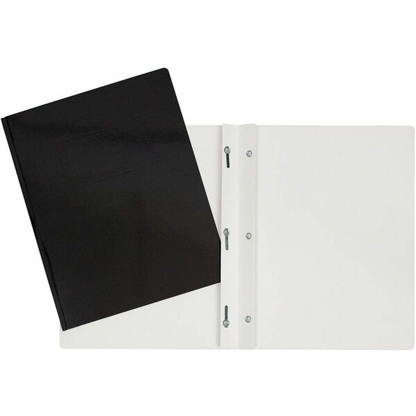 GEO Letter Report Cover - 8 1/2" (215.90 mm) x 11" (279.40 mm) - 100 Sheets Capacity - 3 x Prong Fastener - Cardboard - Black - Laminated - 1 Each