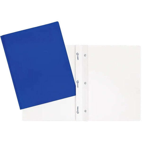 GEO Letter Report Cover - 8 1/2" (215.90 mm) x 11" (279.40 mm) - 100 Sheets Capacity - 3 x Prong Fastener - Cardboard - Dark Blue - Laminated - 1 Each