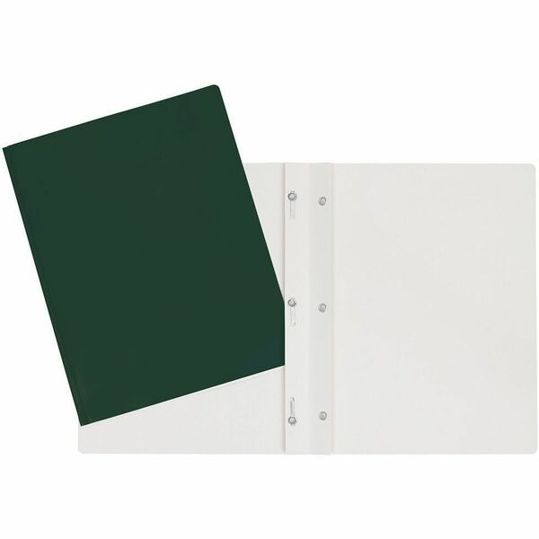 GEO Letter Report Cover - 8 1/2" (215.90 mm) x 11" (279.40 mm) - 100 Sheets Capacity - 3 x Prong Fastener - Cardboard - Dark Green - Laminated - 1 Each