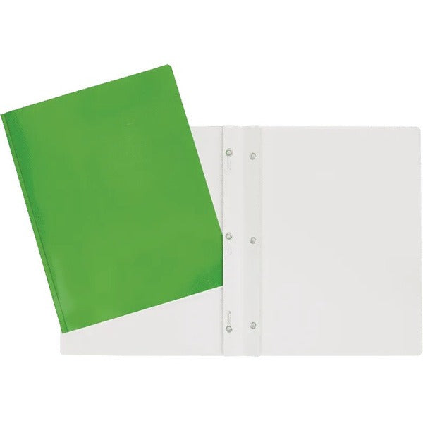GEO Letter Report Cover - 8 1/2" (215.90 mm) x 11" (279.40 mm) - 100 Sheets Capacity - 3 x Prong Fastener - Cardboard - Green - Laminated - 1 Each