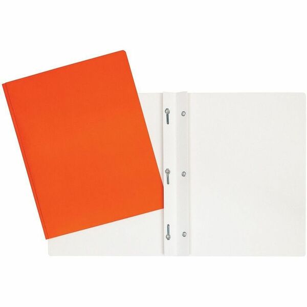 GEO Letter Report Cover - 8 1/2" (215.90 mm) x 11" (279.40 mm) - 100 Sheet Capacity - 3 x Prong Fastener(s) - Cardboard - Orange - 1 Each