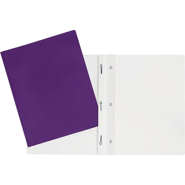 GEO Letter Report Cover - 8 1/2" (215.90 mm) x 11" (279.40 mm) - 100 Sheets Capacity - 3 x Prong Fastener - Cardboard - Purple - Laminated - 1 Each