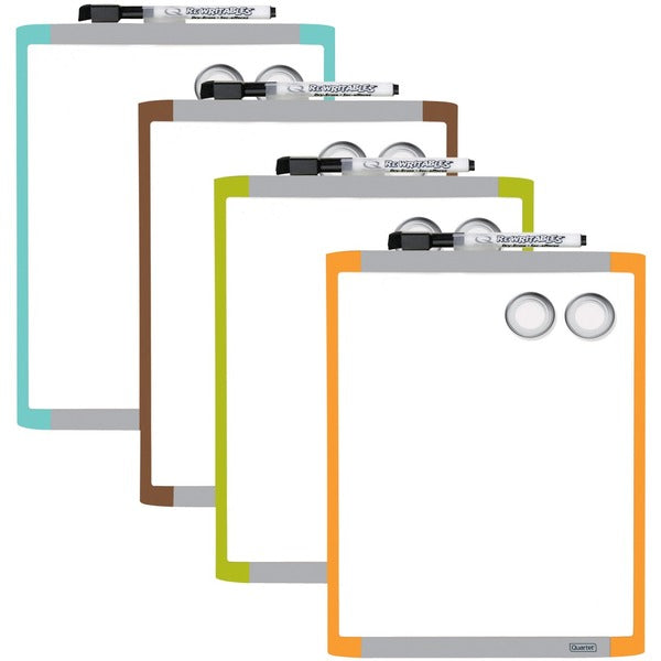 Quartet&reg; Magnetic Dry Erase Whiteboard - 11" (0.9 ft) Width x 8.5" (0.7 ft) Height - White Surface - Assorted Plastic Frame - Rectangle - Magnetic - 1 Each