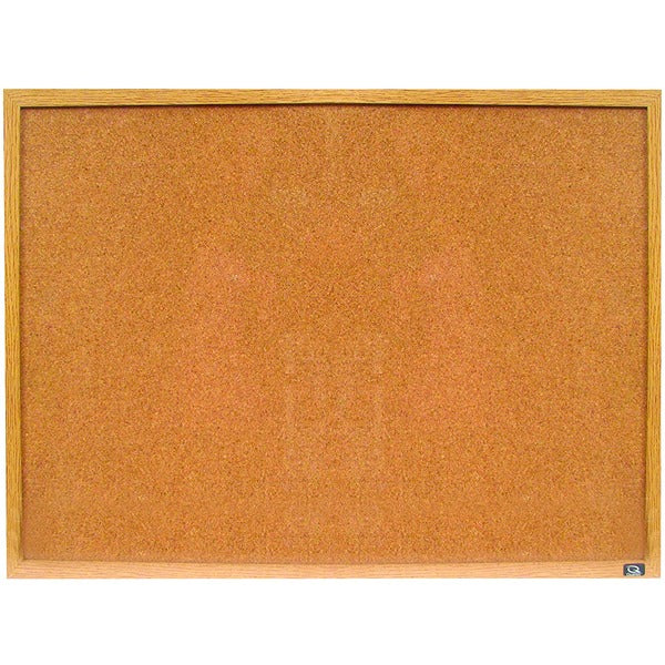 Quartet Economy Bulletin Board, Oak Frame, 2' x 1.5' - Natural Cork Surface - Economic, Self-healing - Oak Frame - 18" (457.20 mm) Height x 24" (609.60 mm) Width - 1 Each