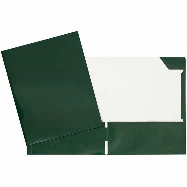 GEO Letter Portfolio - 8 1/2" (215.90 mm) x 11" (279.40 mm) - 80 Sheets Capacity - 2 Internal Pocket - Cardboard - Dark Green - Business Card Holder, Laminated, Tab - 1 Each