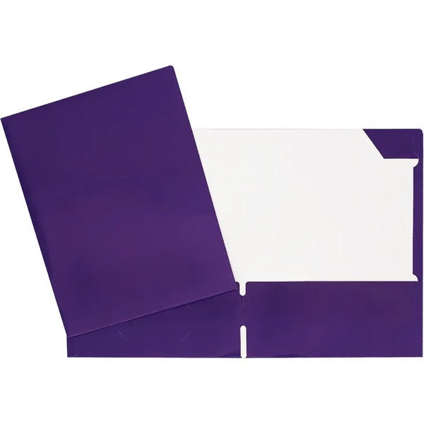 GEO Letter Portfolio - 8 1/2" (215.90 mm) x 11" (279.40 mm) - 80 Sheets Capacity - 2 Internal Pocket - Cardboard - Purple - Business Card Holder, Laminated, Tab - 1 Each