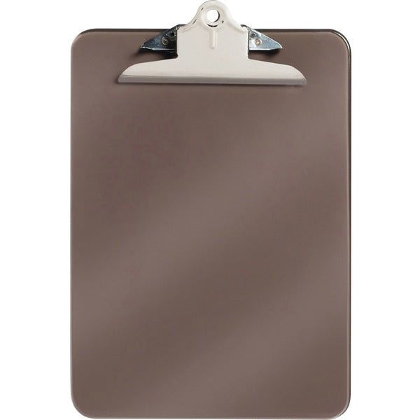Westcott Smoke Colour Plastic Clipboard - Letter Size - 8 1/2" (215.90 mm) x 11" (279.40 mm) Sheet Size - Spring Clip - Plastic - Smoke - 1 Each