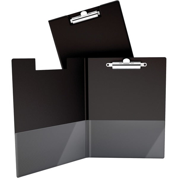 Davis Clipboard - Side Opening - 8 1/2" x 11" - Alligator Clip - Vinyl - Black - 1 Each