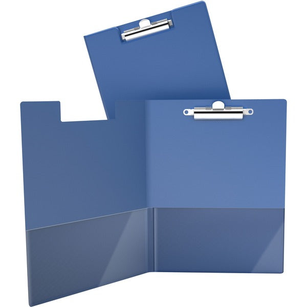 Davis Clipboard - Side Opening - 8 1/2" x 11" - Alligator Clip - Vinyl - Blue - 1 Each