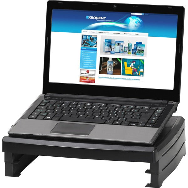 Exponent Microport Laptop Net Book Riser - Up to 17" Screen Support - 12 lb (5443.11 g) Load Capacity - 3.60" (91.44 mm) Height x 15.20" (386.08 mm) Width x 11.20" (284.48 mm) Depth - Black