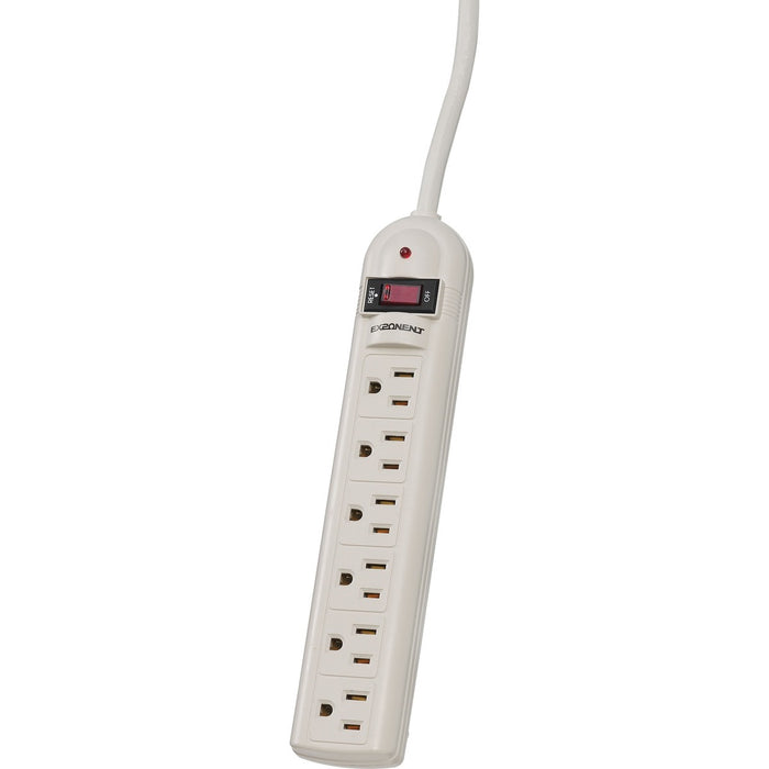 Exponent World 90 Degrees Outlet Surge Protector - 6 x AC Power - 750 J - 4 ft (1.22 m)