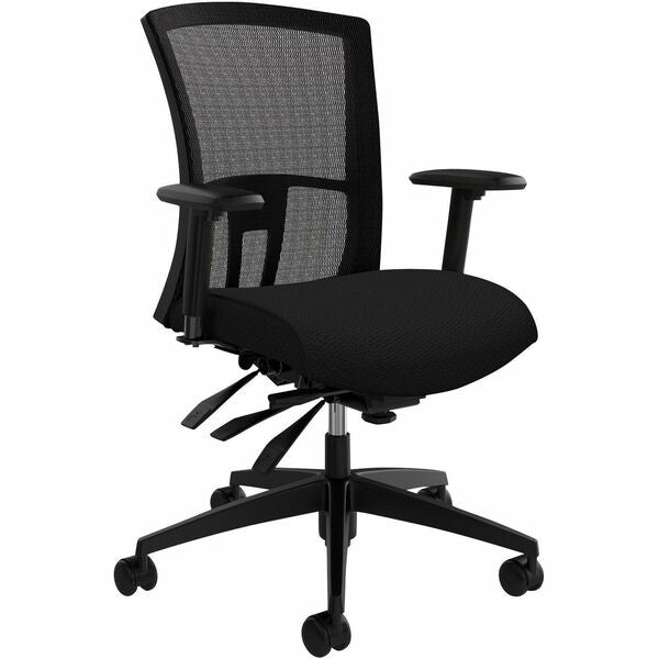 Offices To Go Vion Chair - Mesh Back Material - Mid Back - Black - 1 Each