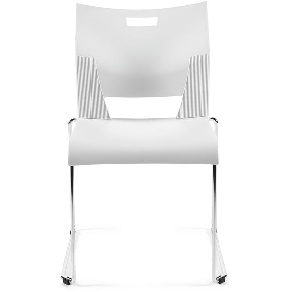 Offices To Go Duet Chair - Polypropylene Seat Material - Polypropylene Back Material - Chrome Steel Frame Material - Ivory - 1 Each