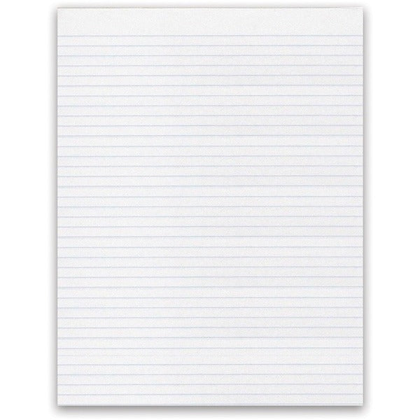 Offix White Paper Pad - 72 Sheets - Ruled Front Ruling - Letter - 8 1/2" (21.59 cm) x 11" (27.94 cm) Sheet Size - White Paper - 5 / Pack