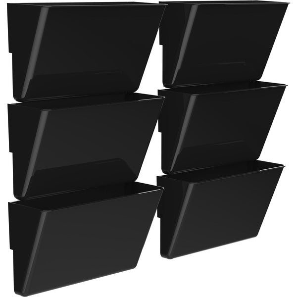 Storex Magnetic Wall Pocket, Letter - 500 x Sheet - 7" Height x 4" Width x 13" Depth - Black - Plastic - 1 Each