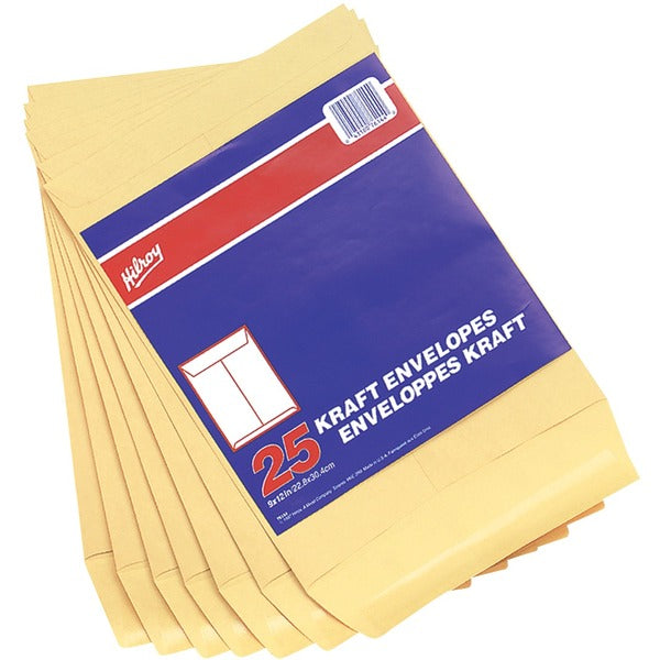 Hilroy Kraft Envelope - #8 - 13" (330.20 mm) Width x 10" (254 mm) Length - 24 lb (10886.22 g) - Kraft - 20 / Pack