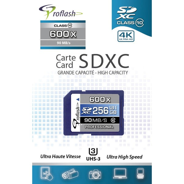 Proflash 256 GB Class 10 SDXC - 1 - 5 Year Warranty