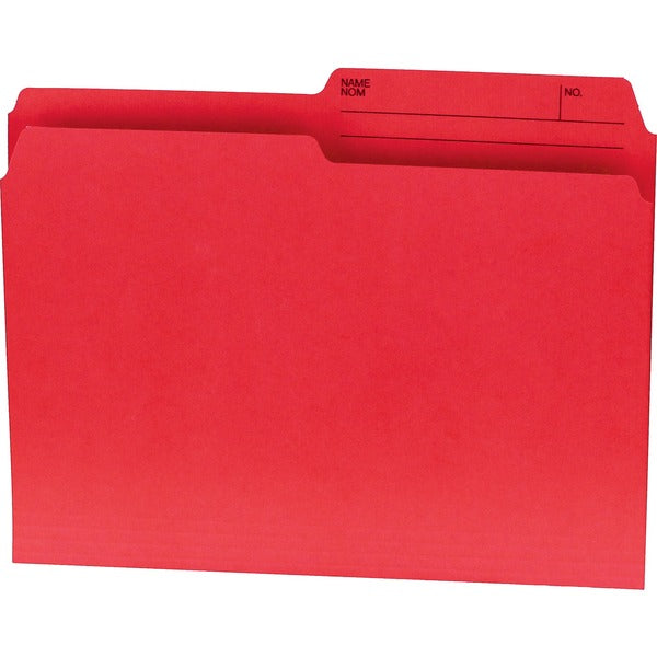 Offix 1/2 Tab Cut Letter Top Tab File Folder - 8 1/2" (215.90 mm) x 11" (279.40 mm) - 10.5 pt. (3.70 mm) - Red - 100 / Box
