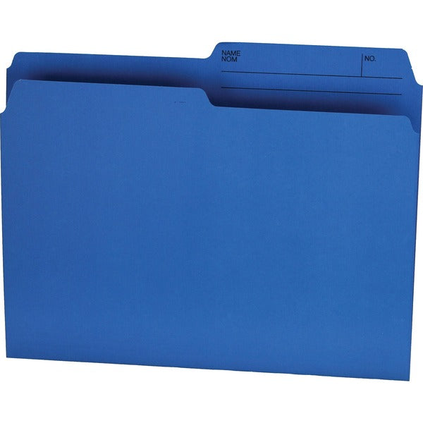 Offix 1/2 Tab Cut Letter Top Tab File Folder - 8 1/2" (215.90 mm) x 11" (279.40 mm) - 10.5 pt. (3.70 mm) - Blue - 100 / Box